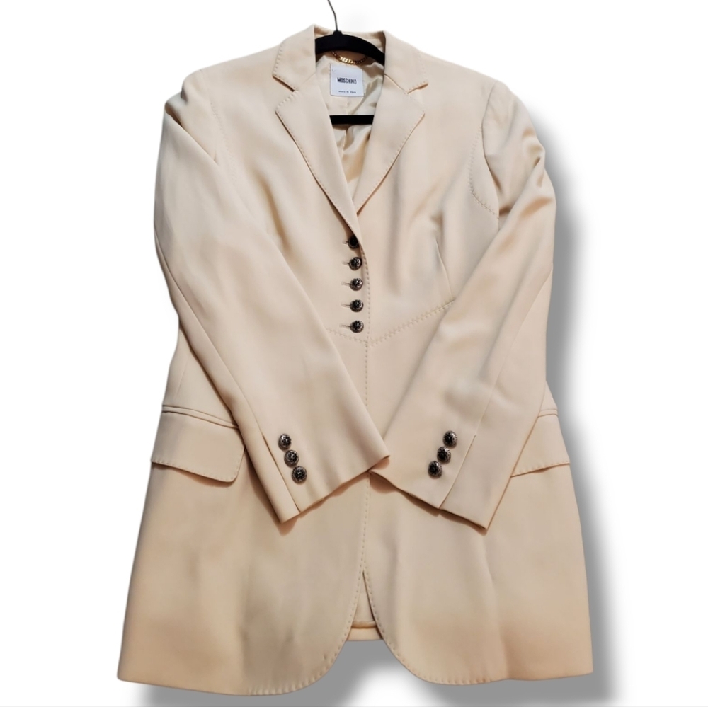 MOSCHINO Single Breast 5 Button Tailored Y2K Notch Lapel Vintage Stitch Blazer
